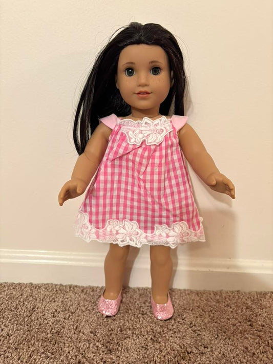 Pink & White Checkers Set